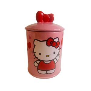 Hello Kitty Ceramic Cookie Jar Canister Pink Sanrio 2012